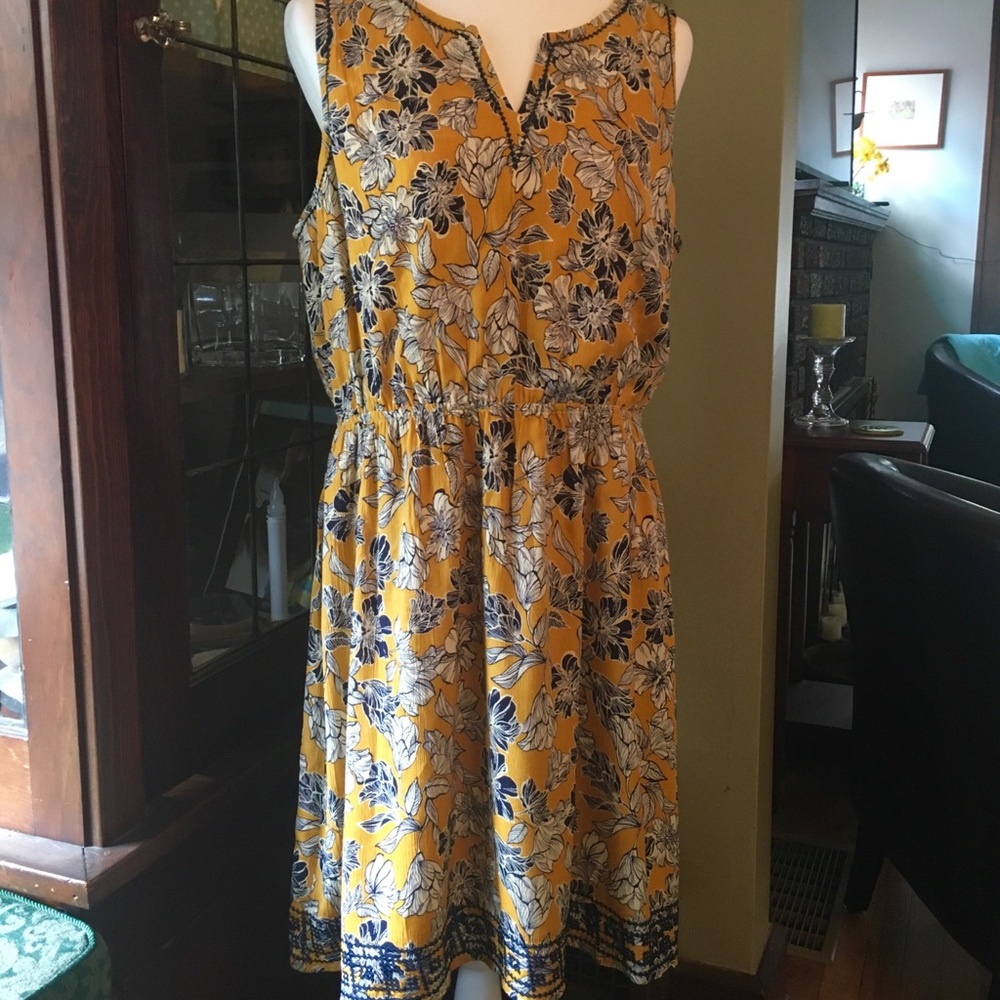 Pixley Auria Embroidered Yellow Dress